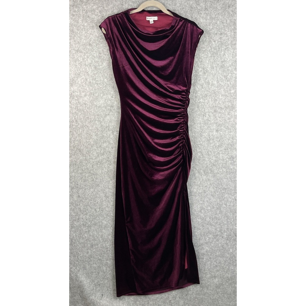 Robbie Bee Velvet Dress Womens Large Purple Ruched Witchy Whimsigoth Dark Fairy